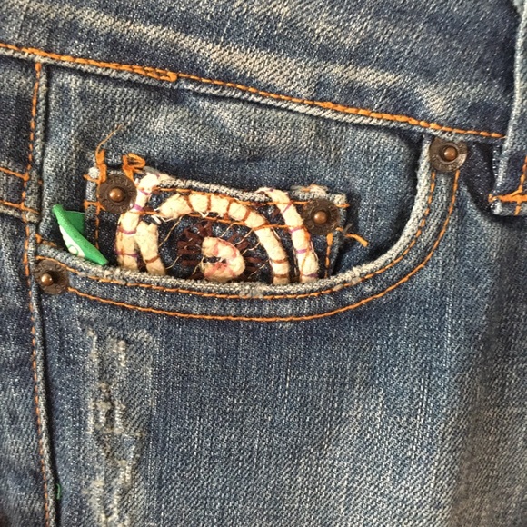 Grass Los Angeles Flare Jeans with Embroidered Pockets Size 26 - Picture 8 of 16